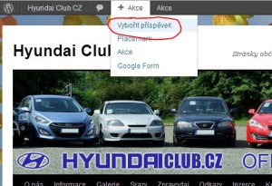 Menu akce